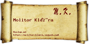 Molitor Klára névjegykártya