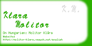 klara molitor business card