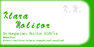 klara molitor business card